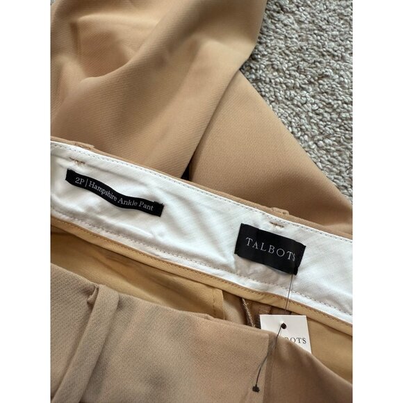 Talbots Hampshire Ankle Pant 2P Womens Straight Leg Khaki Trousers Office New - Picture 7 of 11
